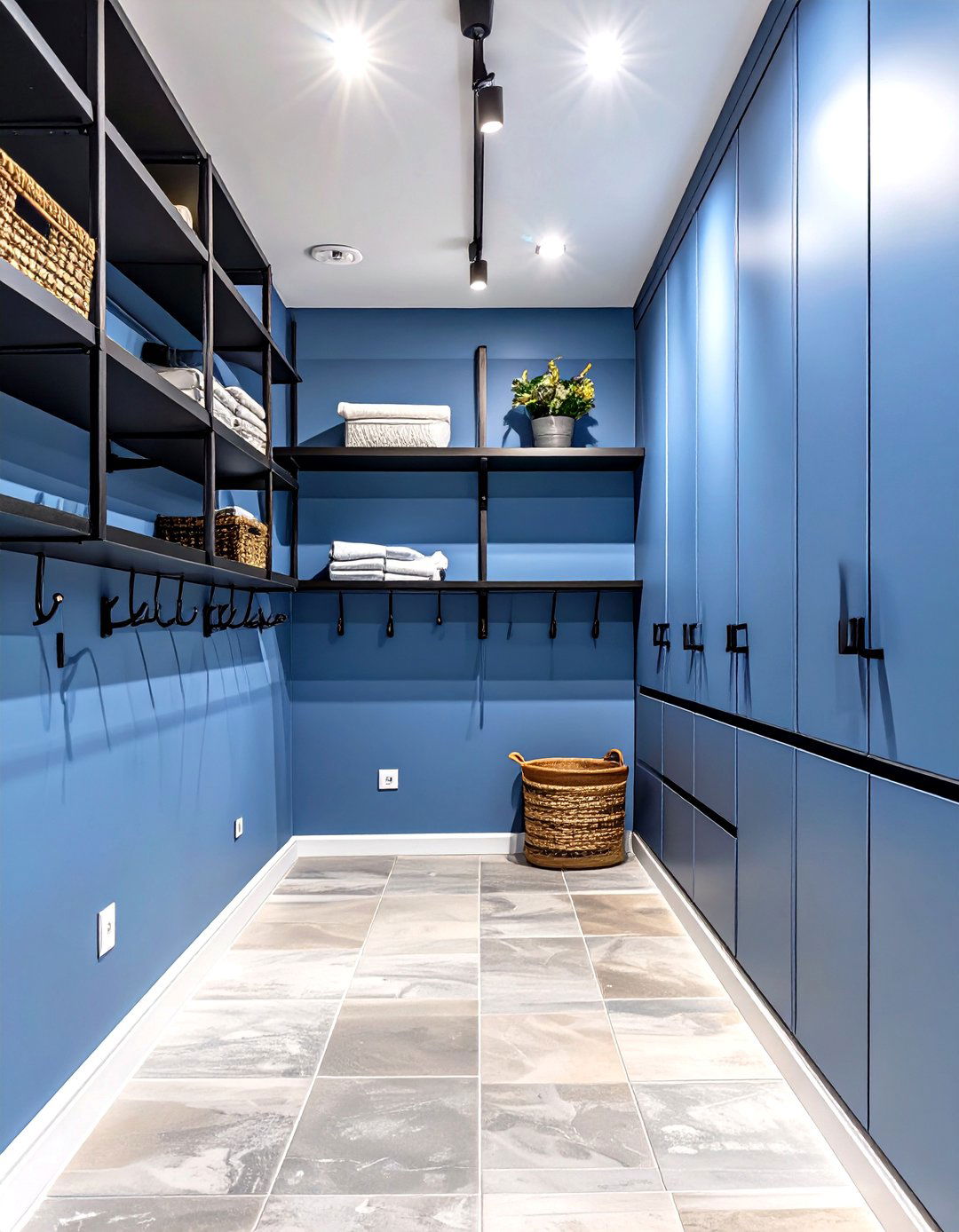 Slate Blue for a Modern Look - 30 broom wall color ideas
