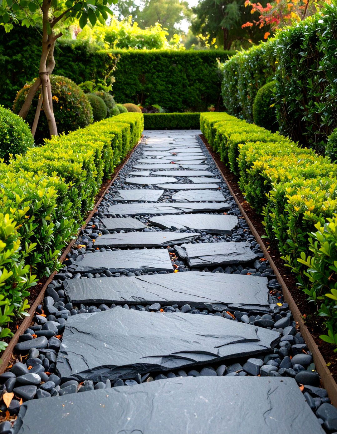 Slate Chip Garden Path - 30 unique garden path ideas