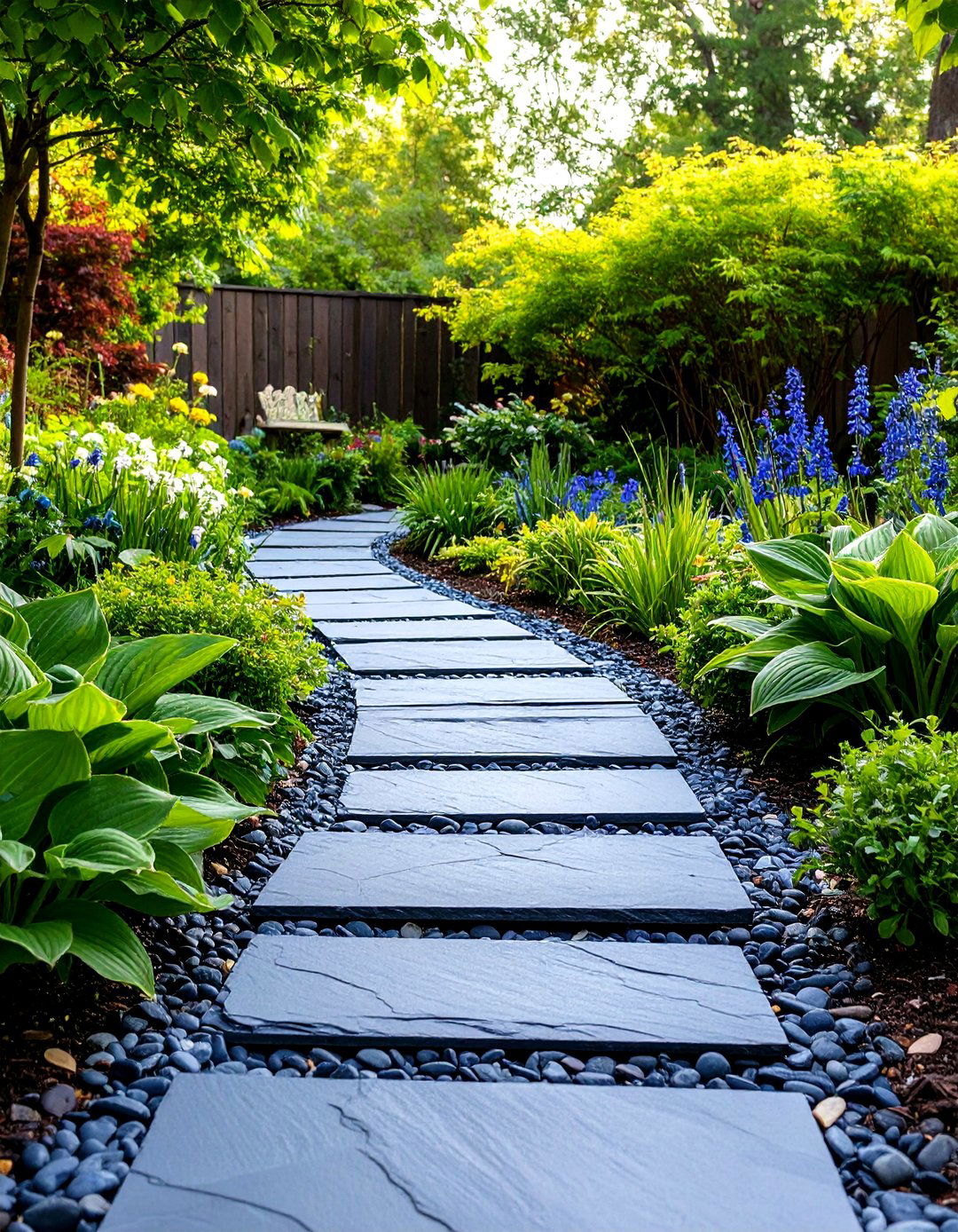Slate Chip Garden Walkway - 30 garden walkway ideas
