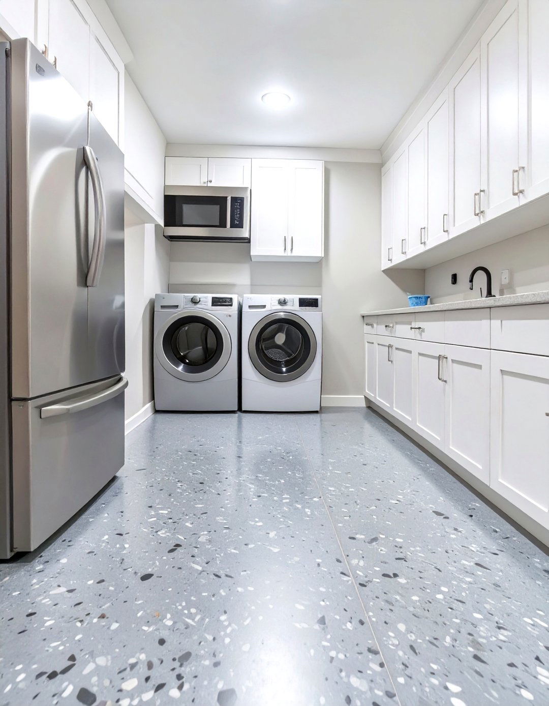 Slate Gray Flake Epoxy Basement Floor - 30 epoxy basement floor ideas