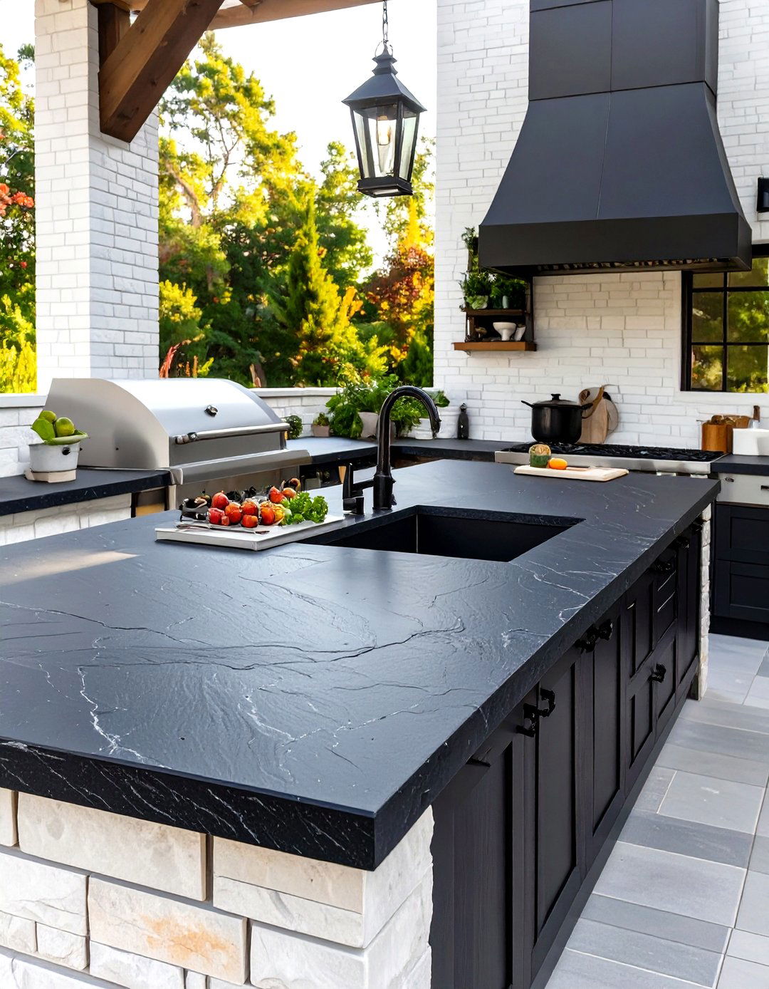 Slate Outdoor Kitchen Countertops - 30 outdoor kitchen countertop ideas