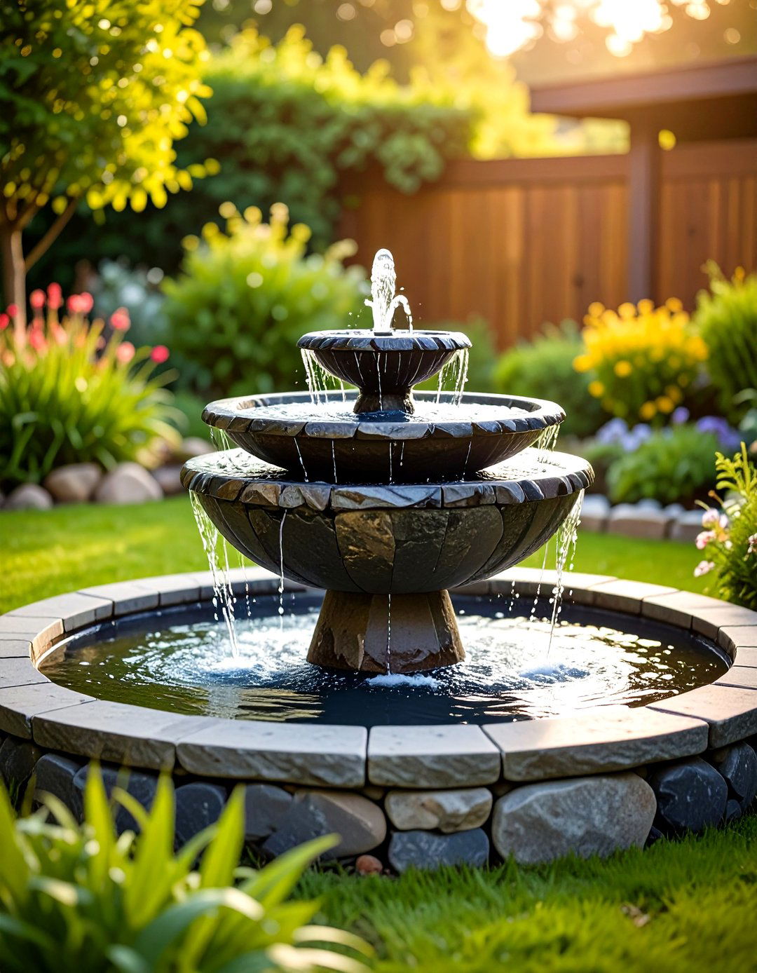 Slate Sphere Garden Fountain - 30 garden fountain ideas