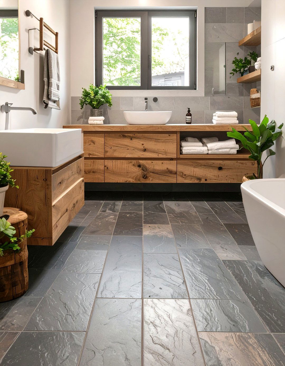 Slate Tile Flooring for Small Bathrooms - 30 small bathroom bathroom flooring ideas