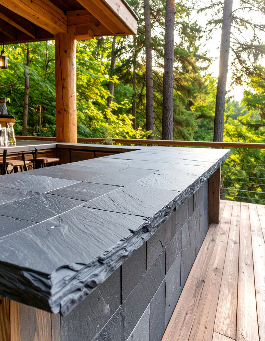 Slate Tile Outdoor Bar Top - 30 outdoor bar top ideas