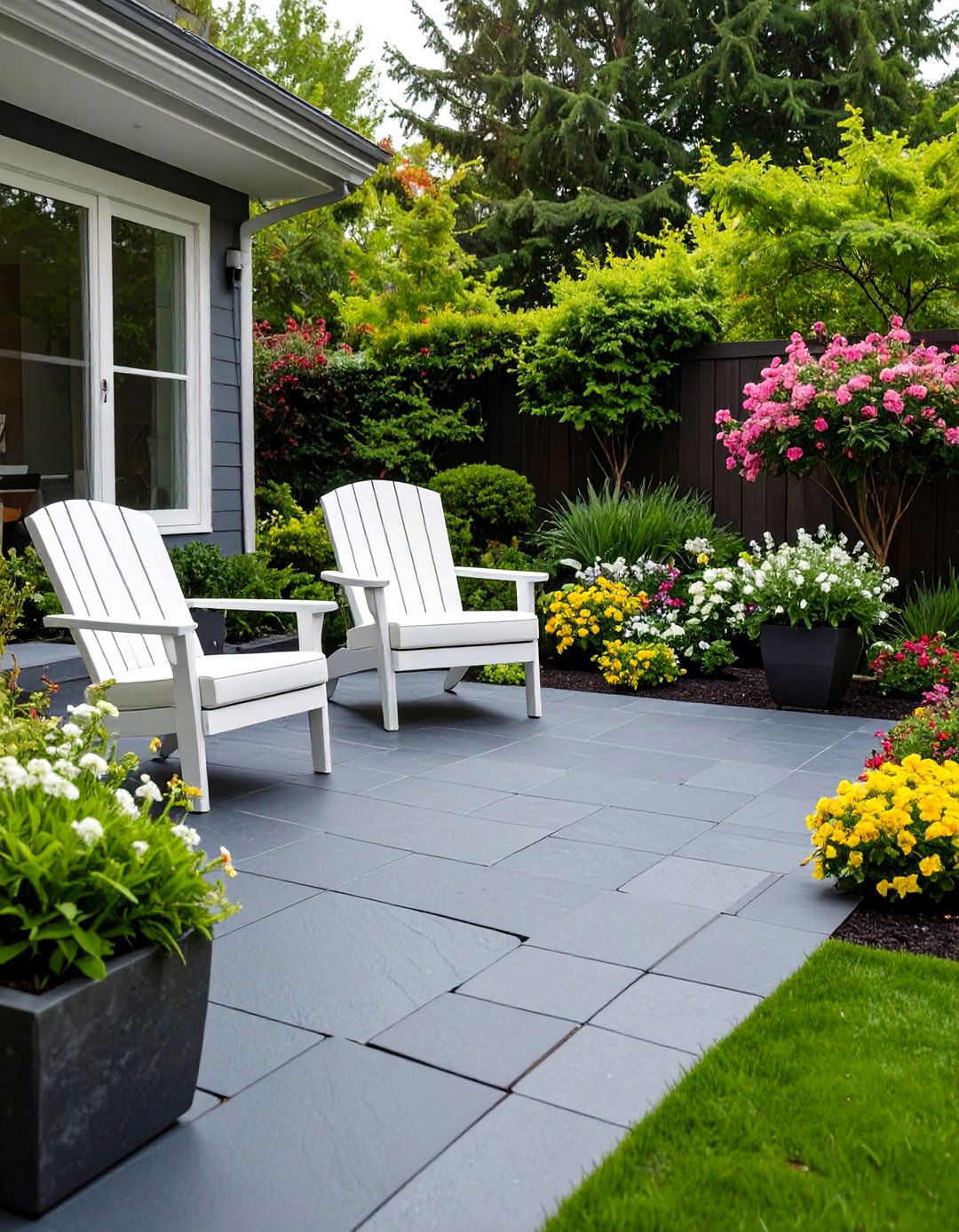 Slate Tile Patio Sophistication - 30 backyard floor ideas