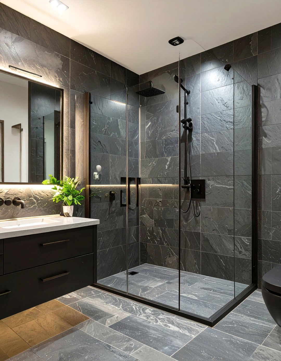 Slate Tile Walk In Shower - 30 master bathroom walk in shower tile ideas