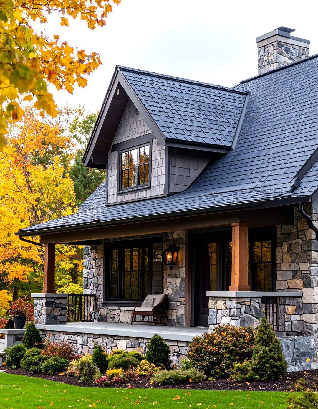Slate Tile for Ultimate Longevity - 30 front porch roof ideas