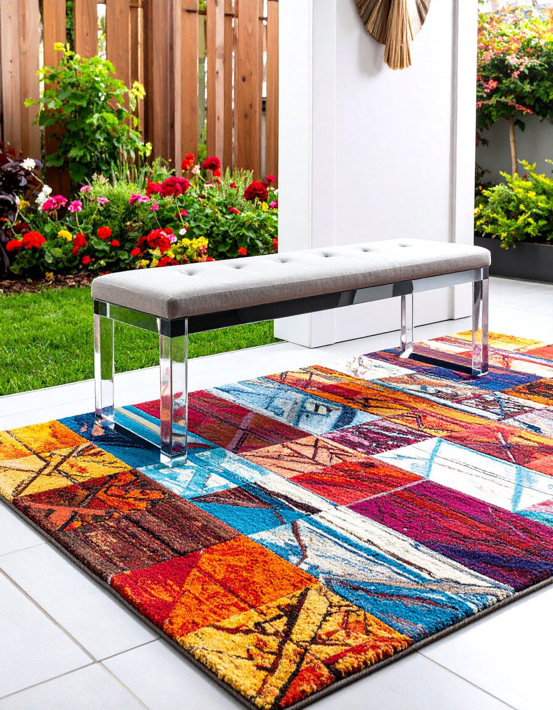 Sleek Acrylic Entryway Bench - 30 entryway bench ideas