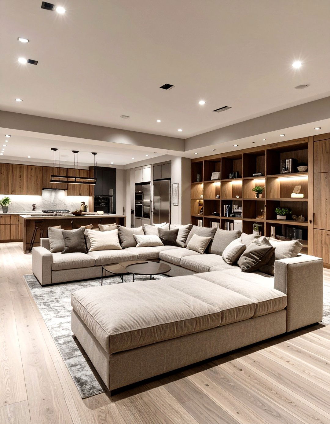 Sleek And Minimalist Basement Family Room - 30 basement family room ideas