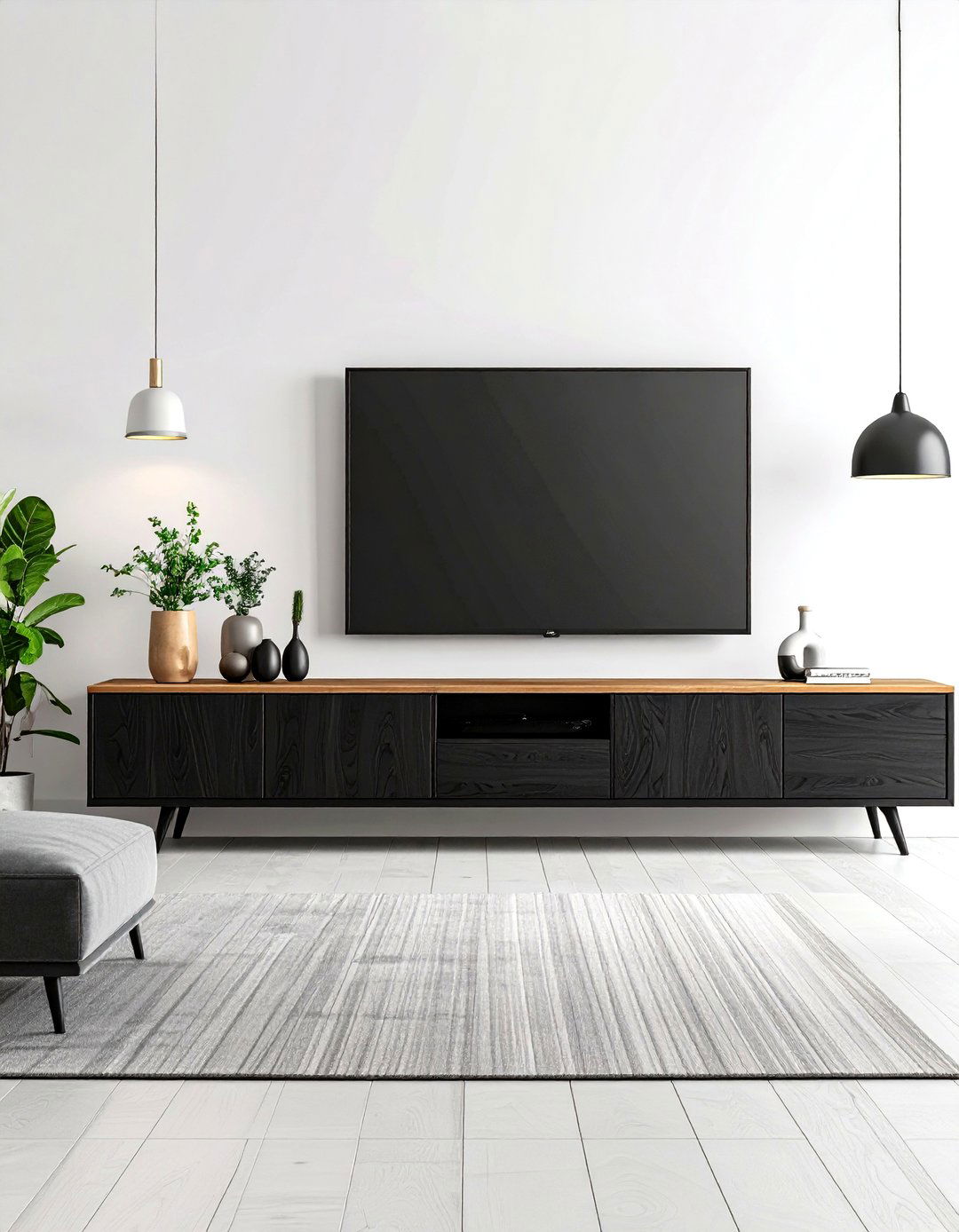 Sleek Black Oak Living Room Cabinet - 30 living room cabinet ideas