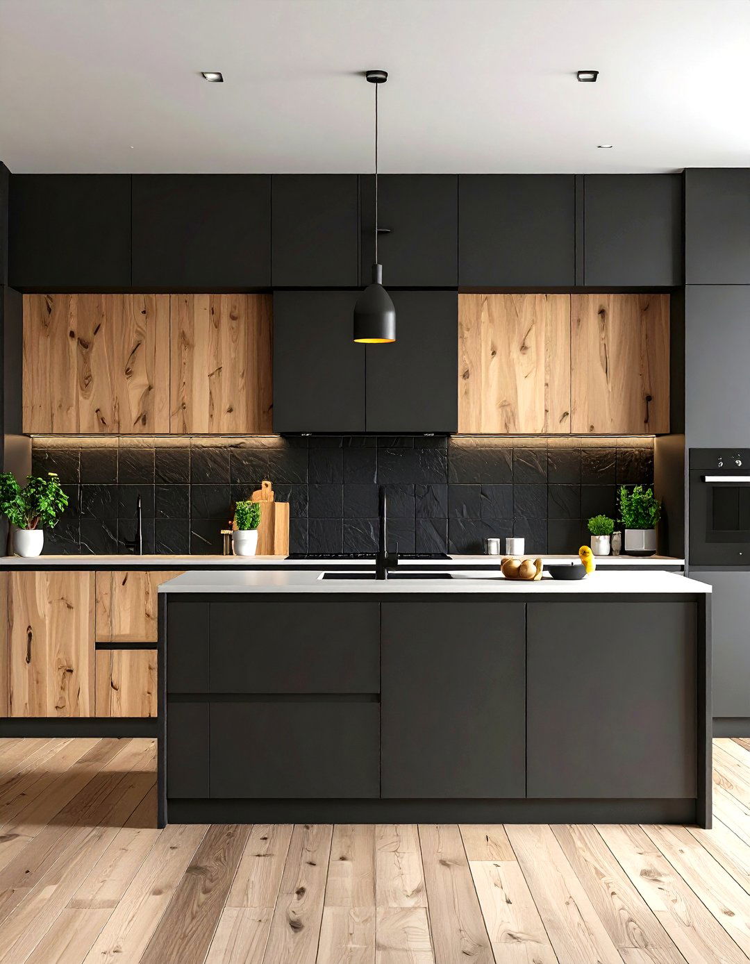 Sleek Black Slate Kitchen Tiles - 30 kitchen wall tile ideas
