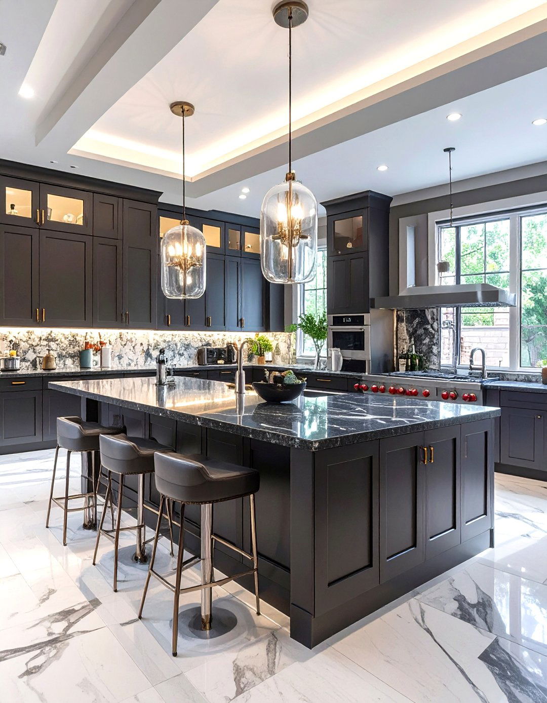 Sleek Black on Black Basement Wet Bar - 30 wet bar ideas for basement