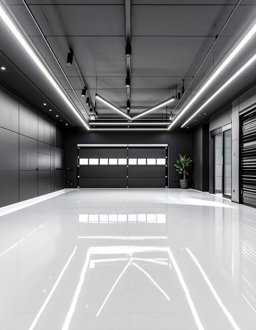 Sleek Blackout Design - 30 garage painting ideas