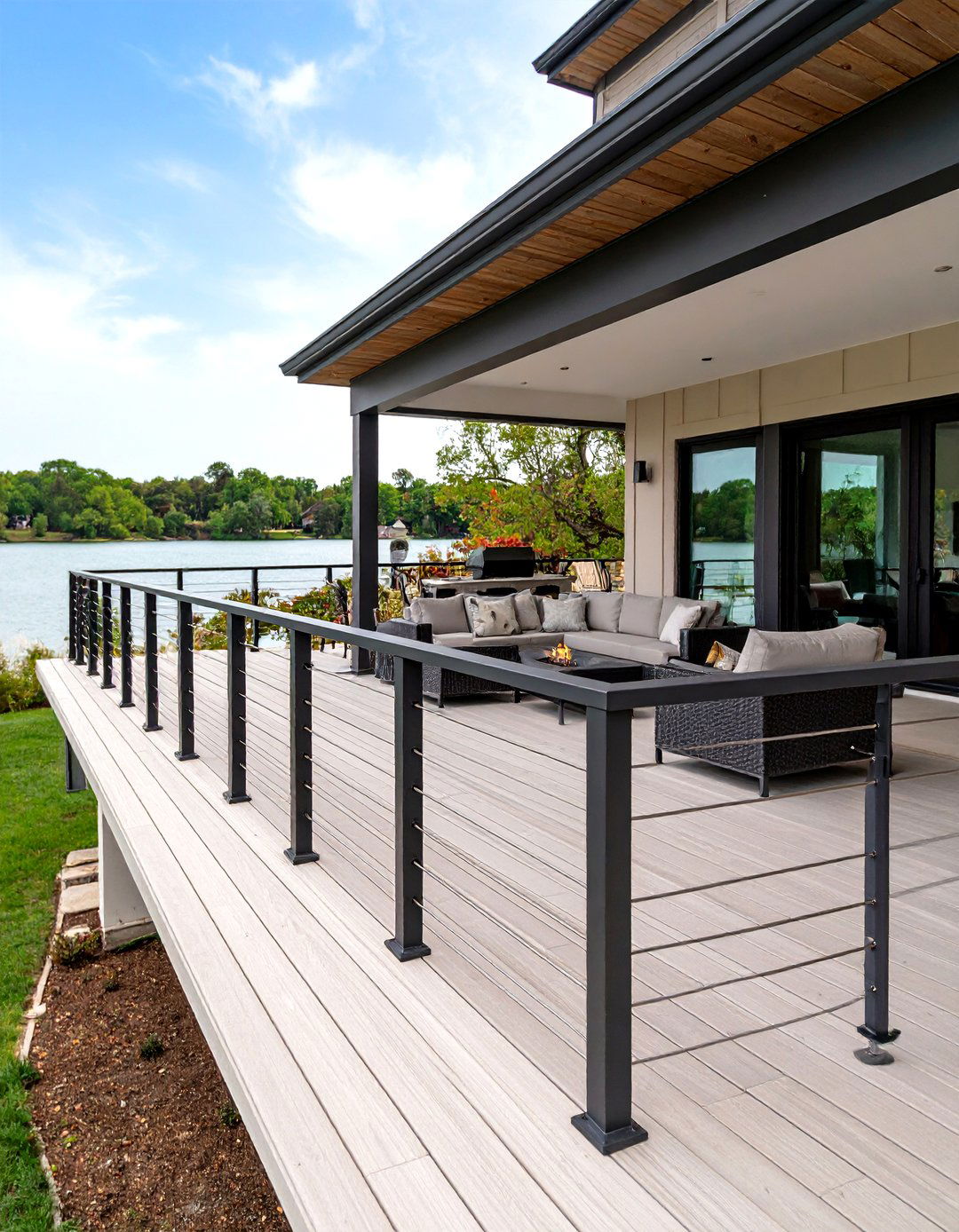 Sleek Cable Deck Railing - 30 deck railing designs