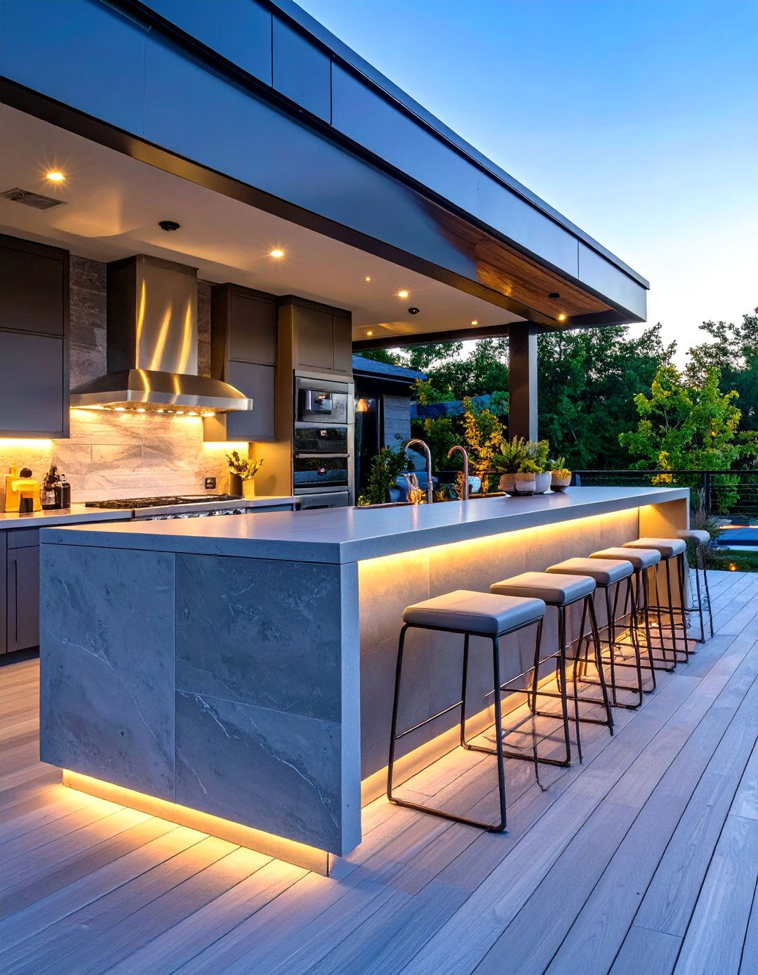 Sleek Composite Deck Bar - 30 deck bar ideas