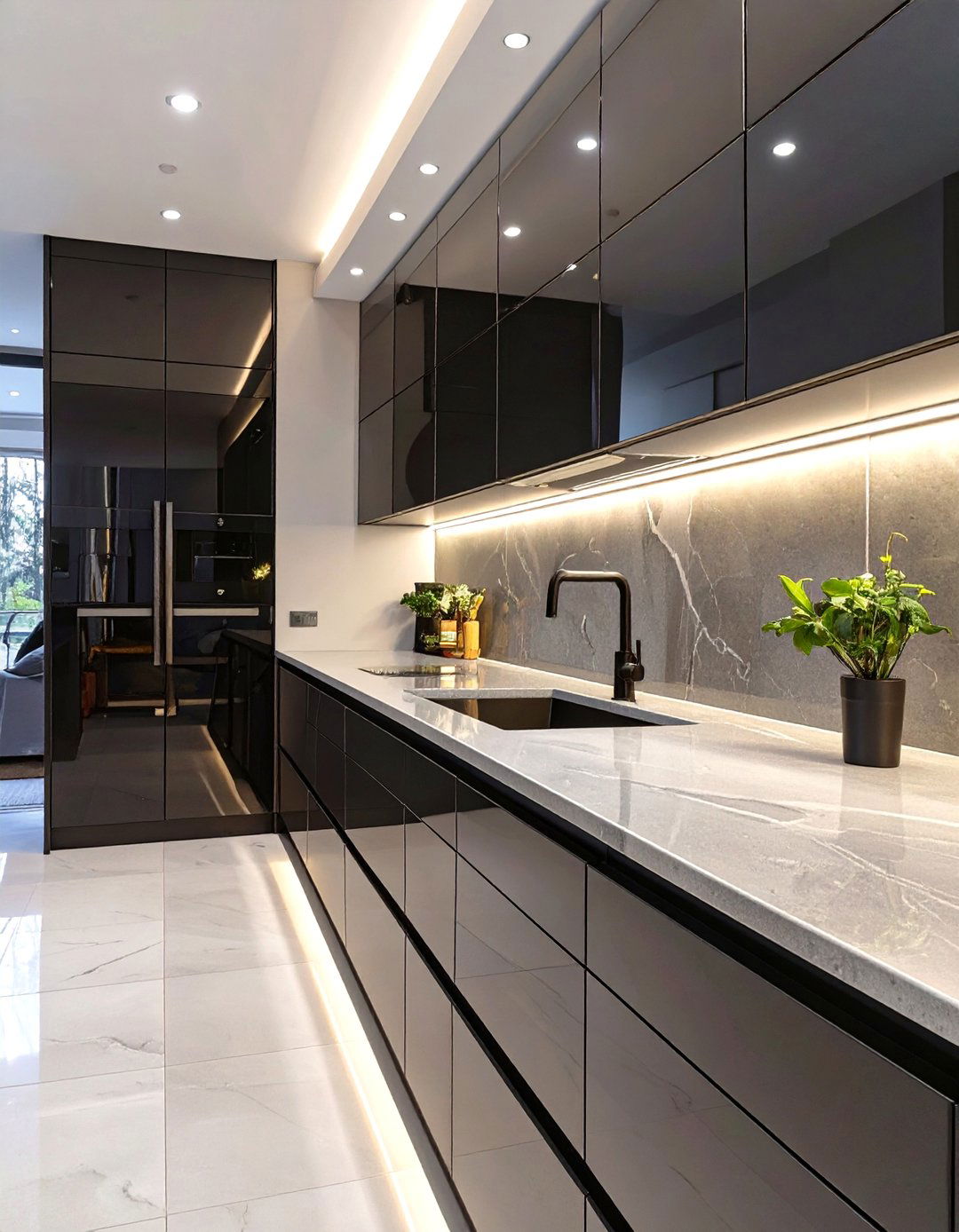 Sleek Contemporary Butlers Pantry - 30 butlers pantry ideas