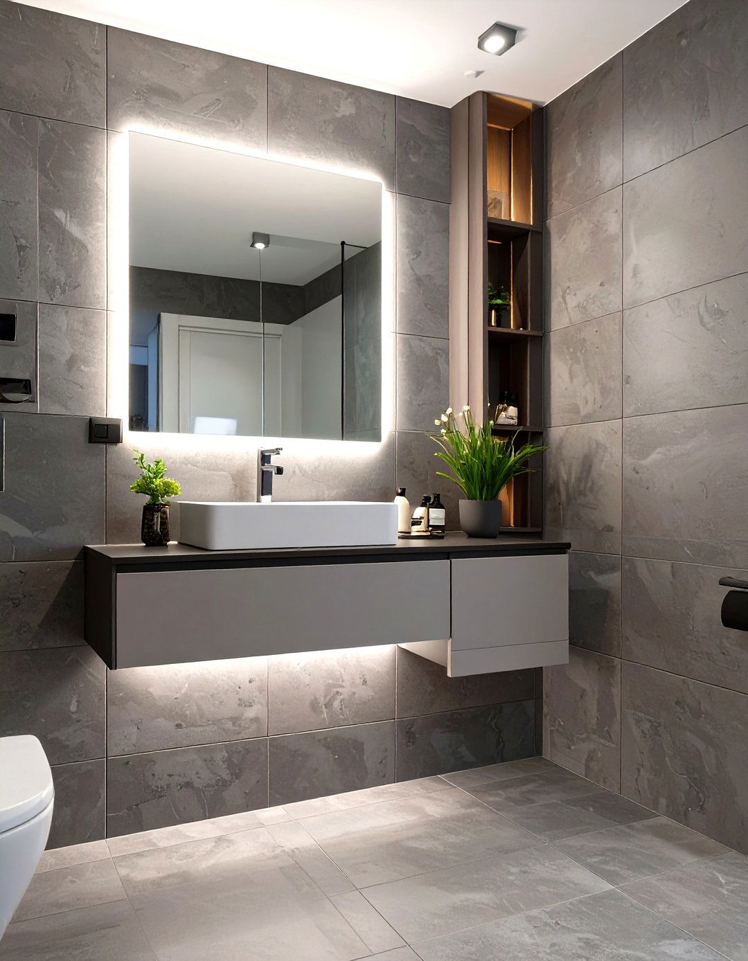 Sleek Contemporary Half Bathroom - 30 half bathroom ideas