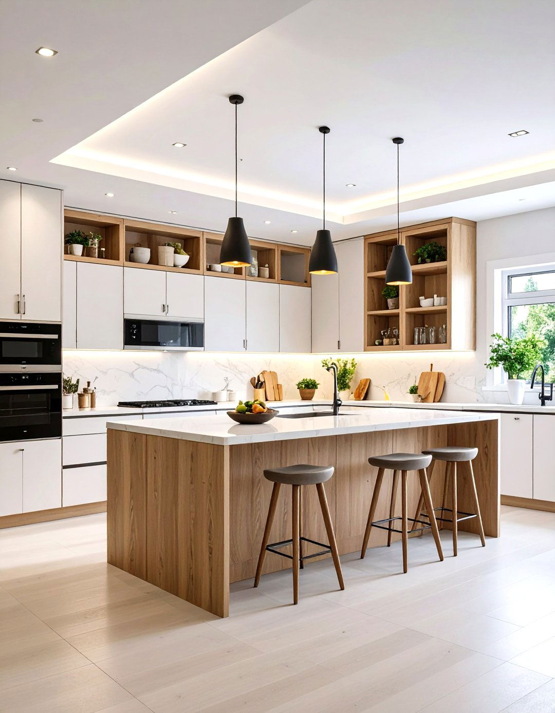 Sleek Contemporary Kitchen Recessed Lighting - 30 kitchen light ideas