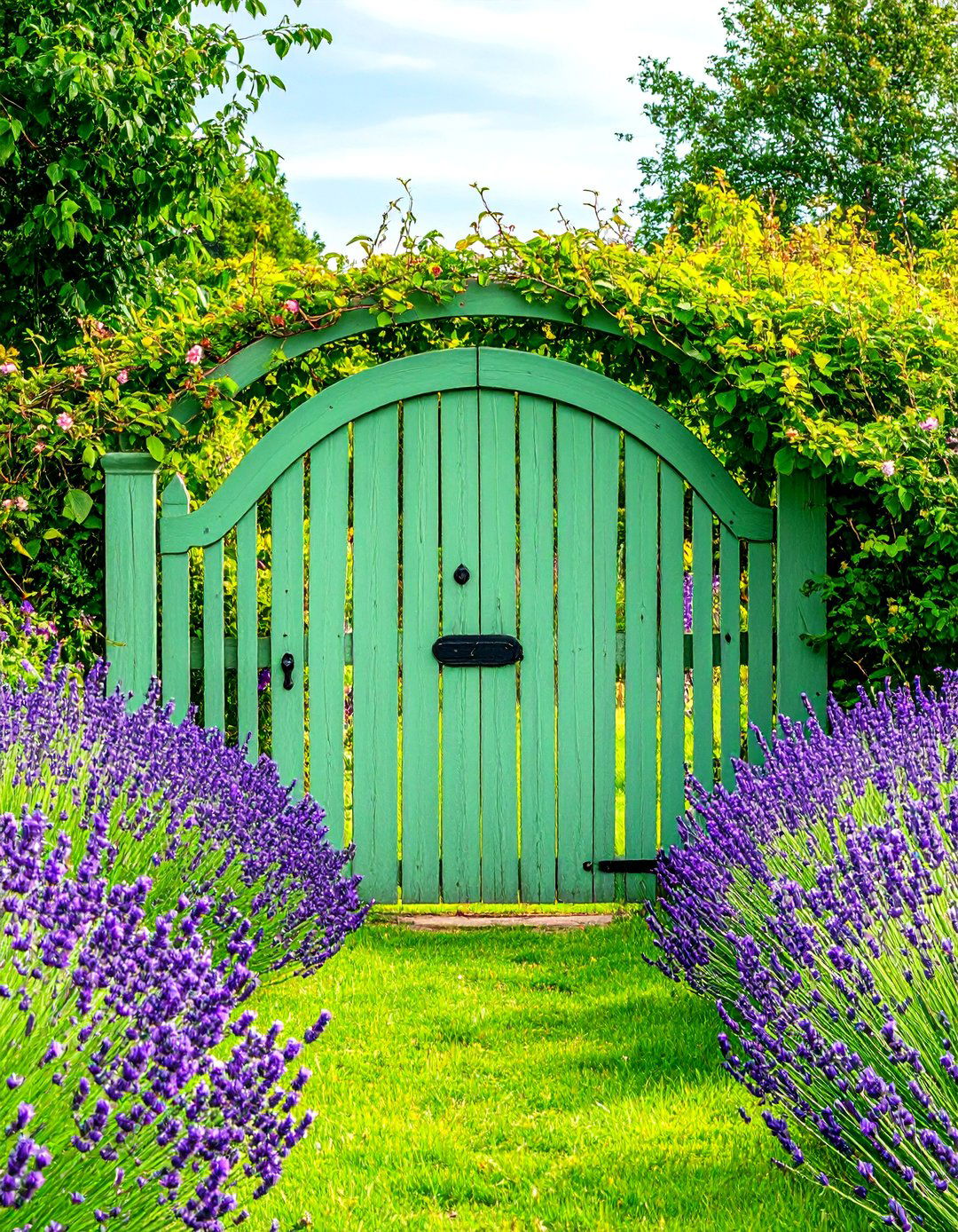 Sleek Frosted Glass Panel Gate - 30 backyard gate ideas