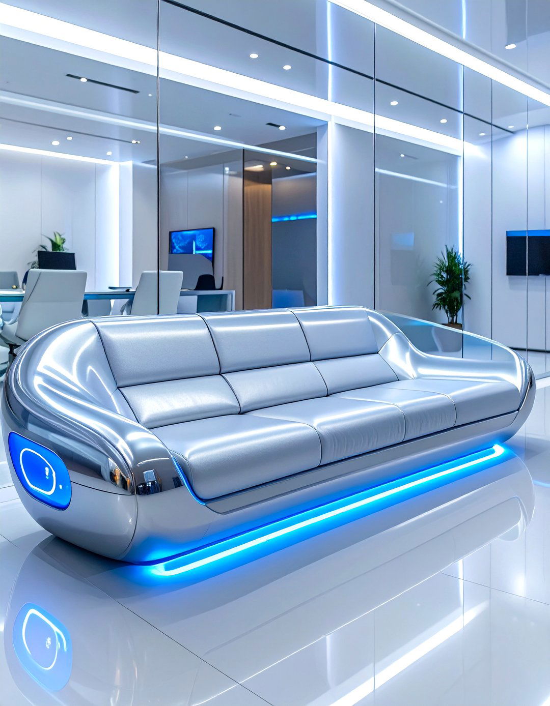 Sleek Futuristic Office Couch - 30 office couch ideas