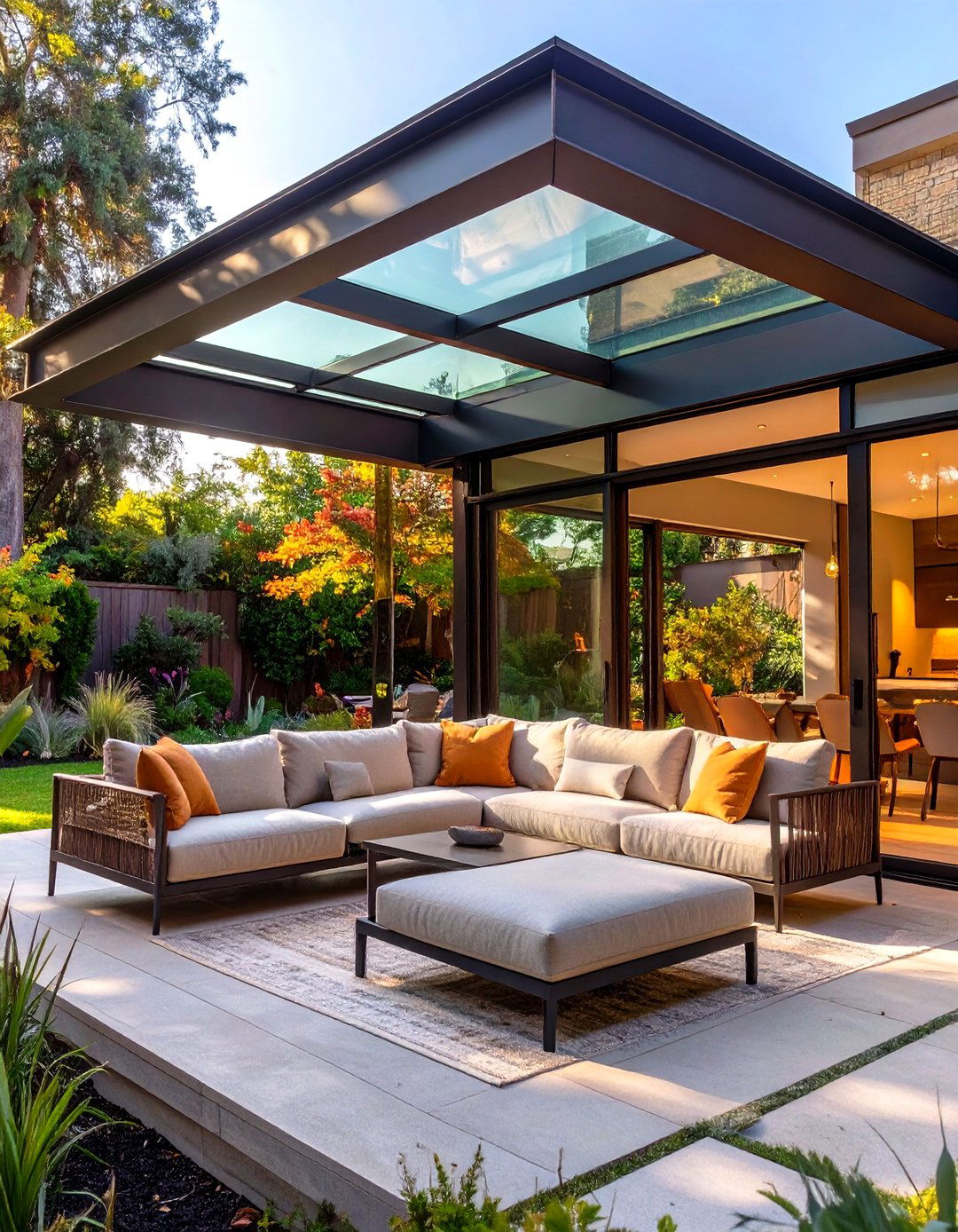Sleek Glass Enclosed Covered Patio - 30 covered patio designs
