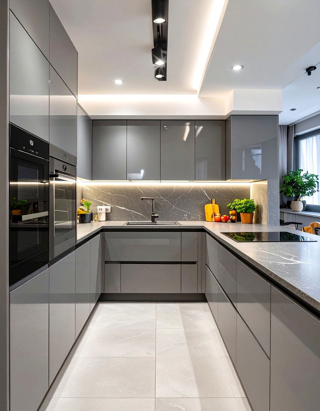 Sleek Handleless Kitchen - 30 contemporary kitchen ideas