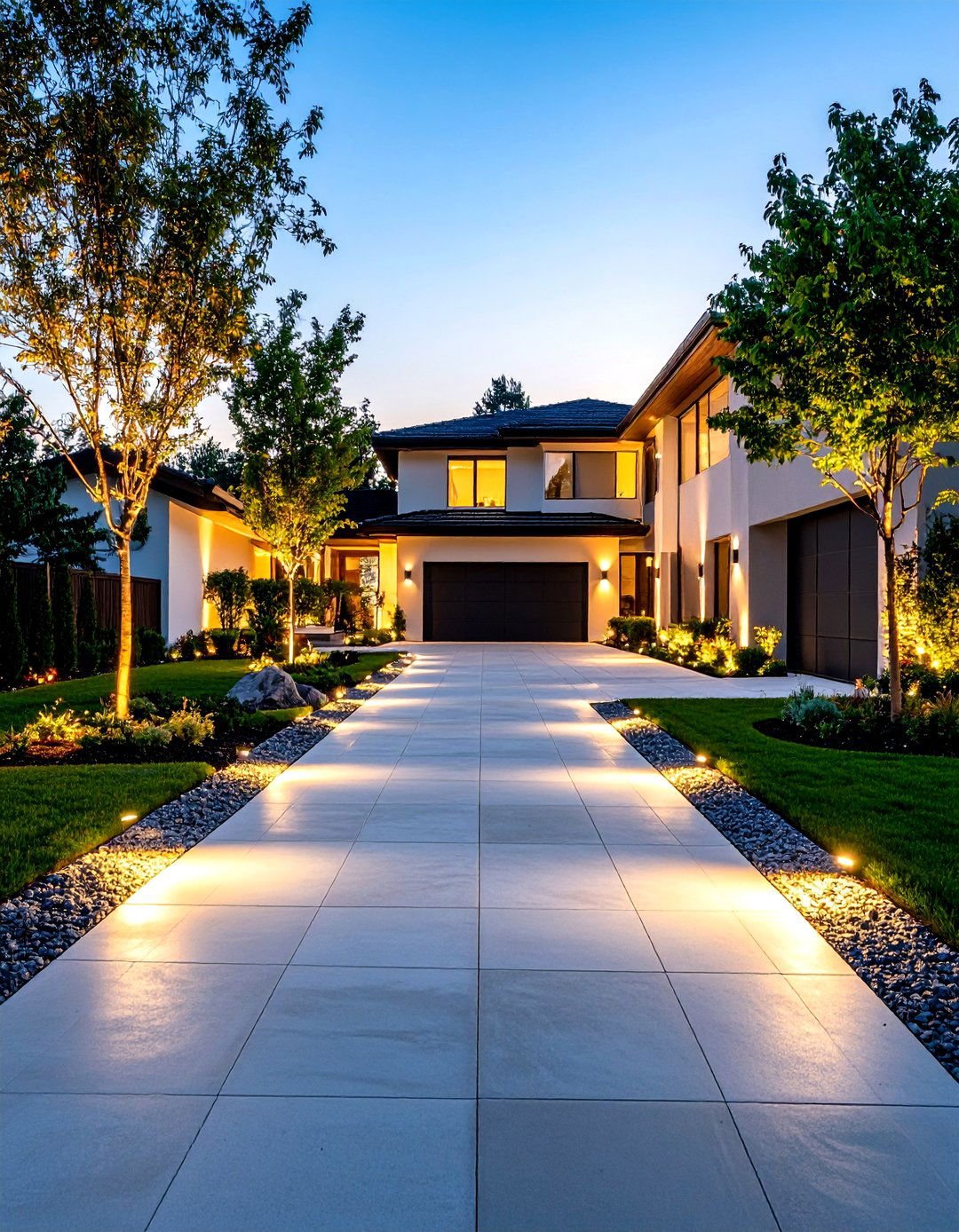 Sleek In Ground Driveway Lights - 30 front yard lighting ideas