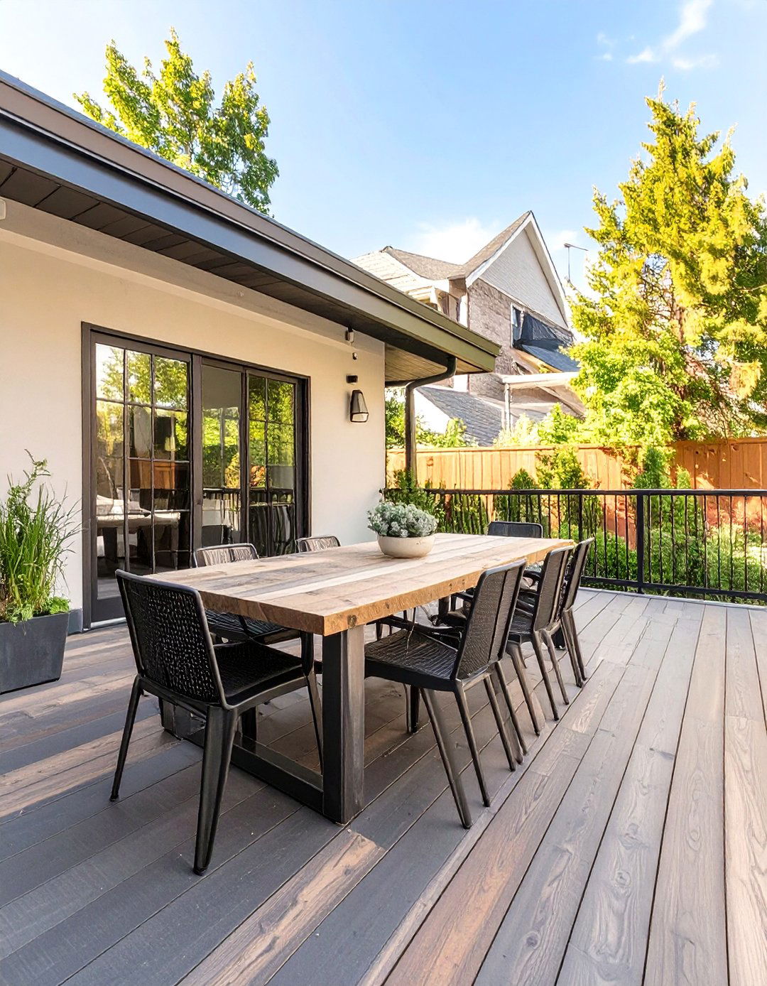 Sleek Industrial Deck Design - 30 deck decorating ideas