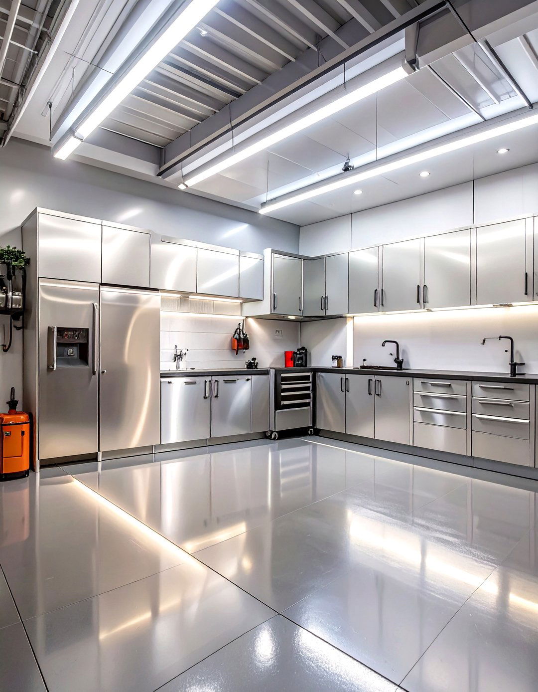 Sleek Metallic Silver Finish - 30 garage wall paint ideas