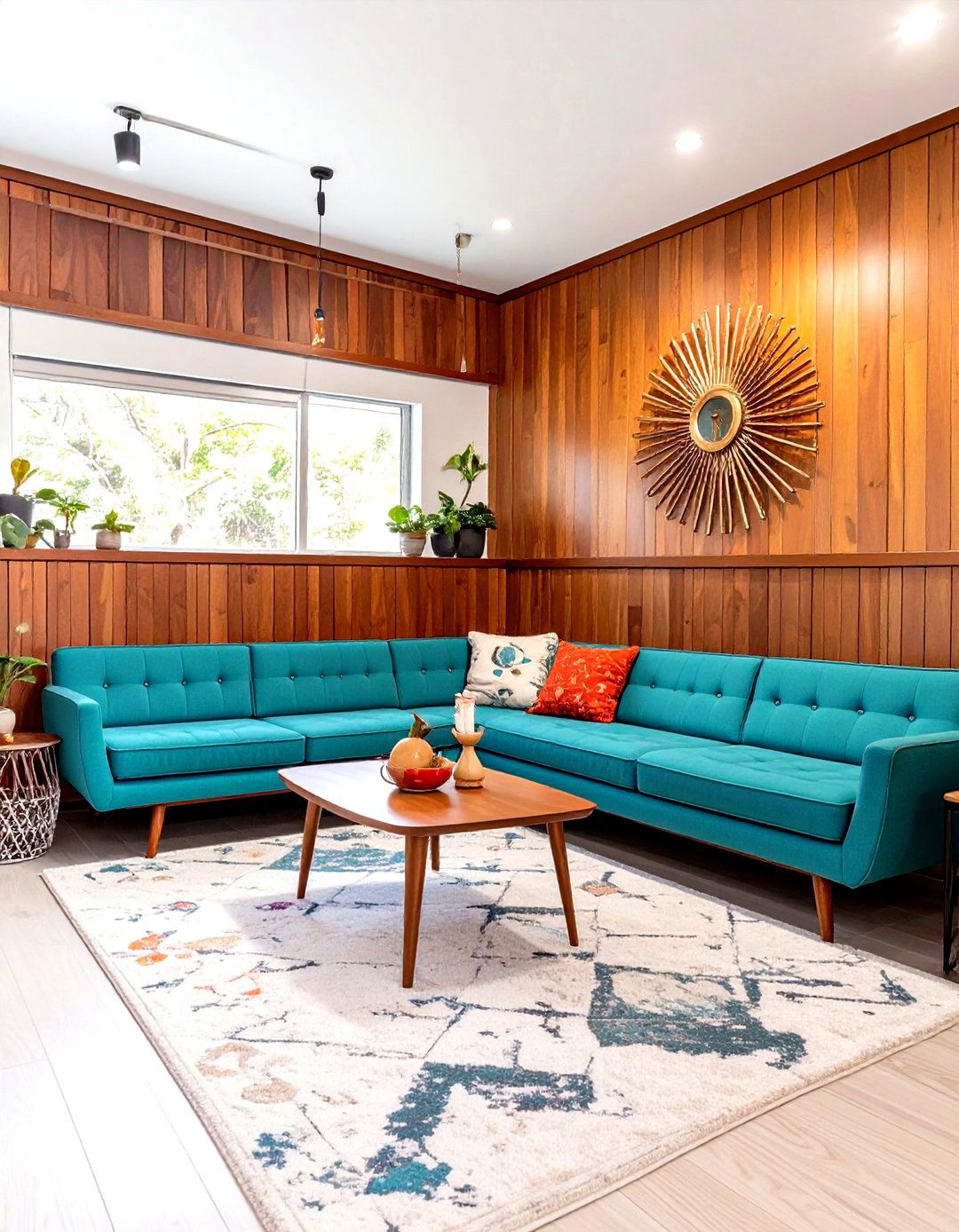 Sleek Mid Century Modern Conversation Pit - 30 sims 4 living room ideas
