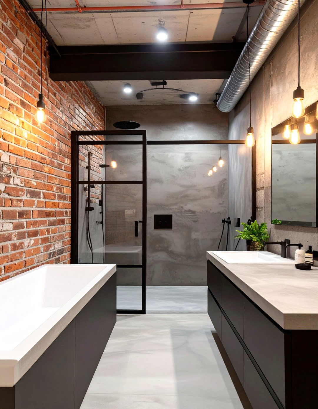 Sleek Modern Industrial Bathroom - 30 bathroom makeover ideas