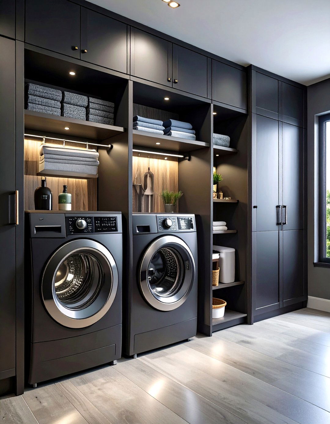 Sleek Modern Laundry Cabinetry - 30 laundry room closet ideas
