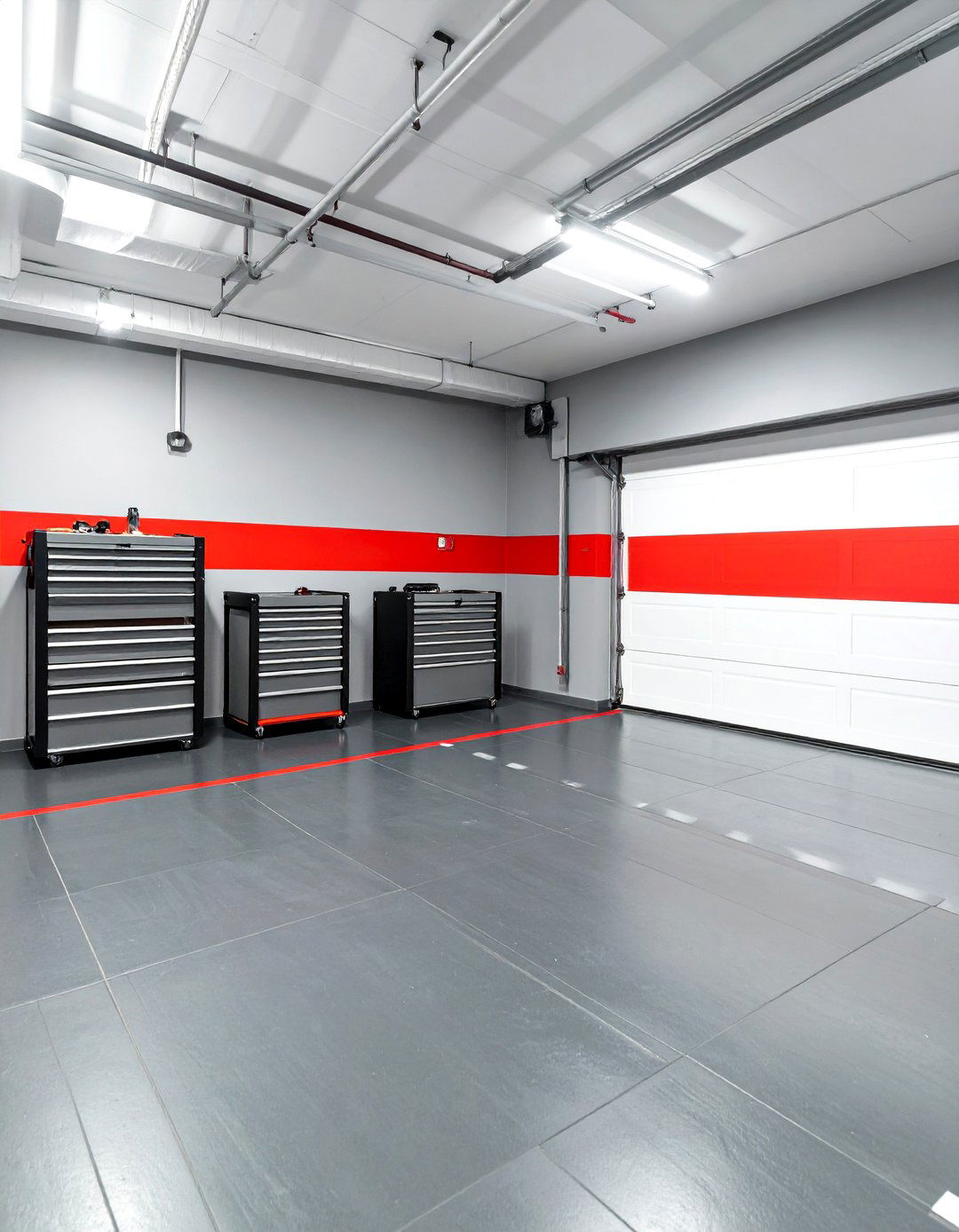 Sleek Racing Stripe Design - 30 garage painting ideas
