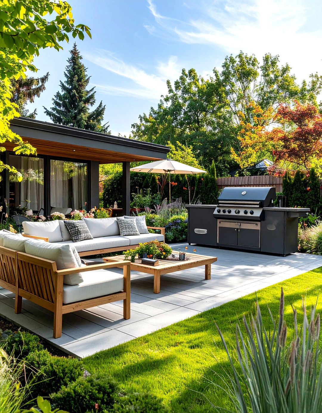 Sleek Scandinavian BBQ Patio - 30 backyard bbq ideas