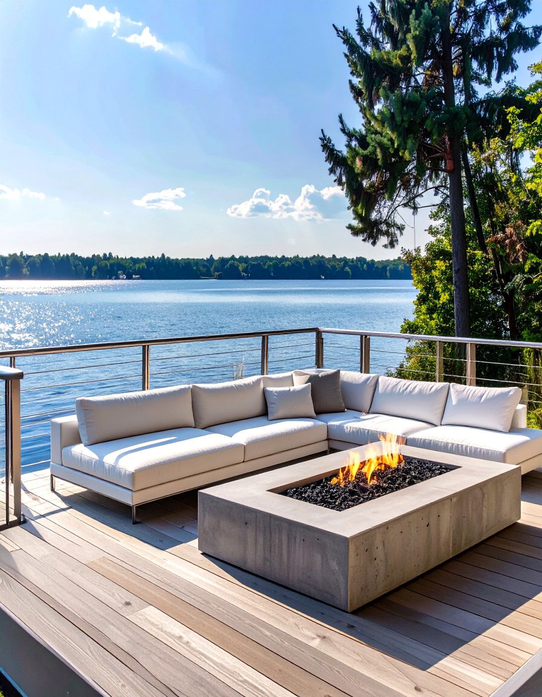 Sleek Stainless Steel Cable Railing - 30 horizontal deck railing ideas