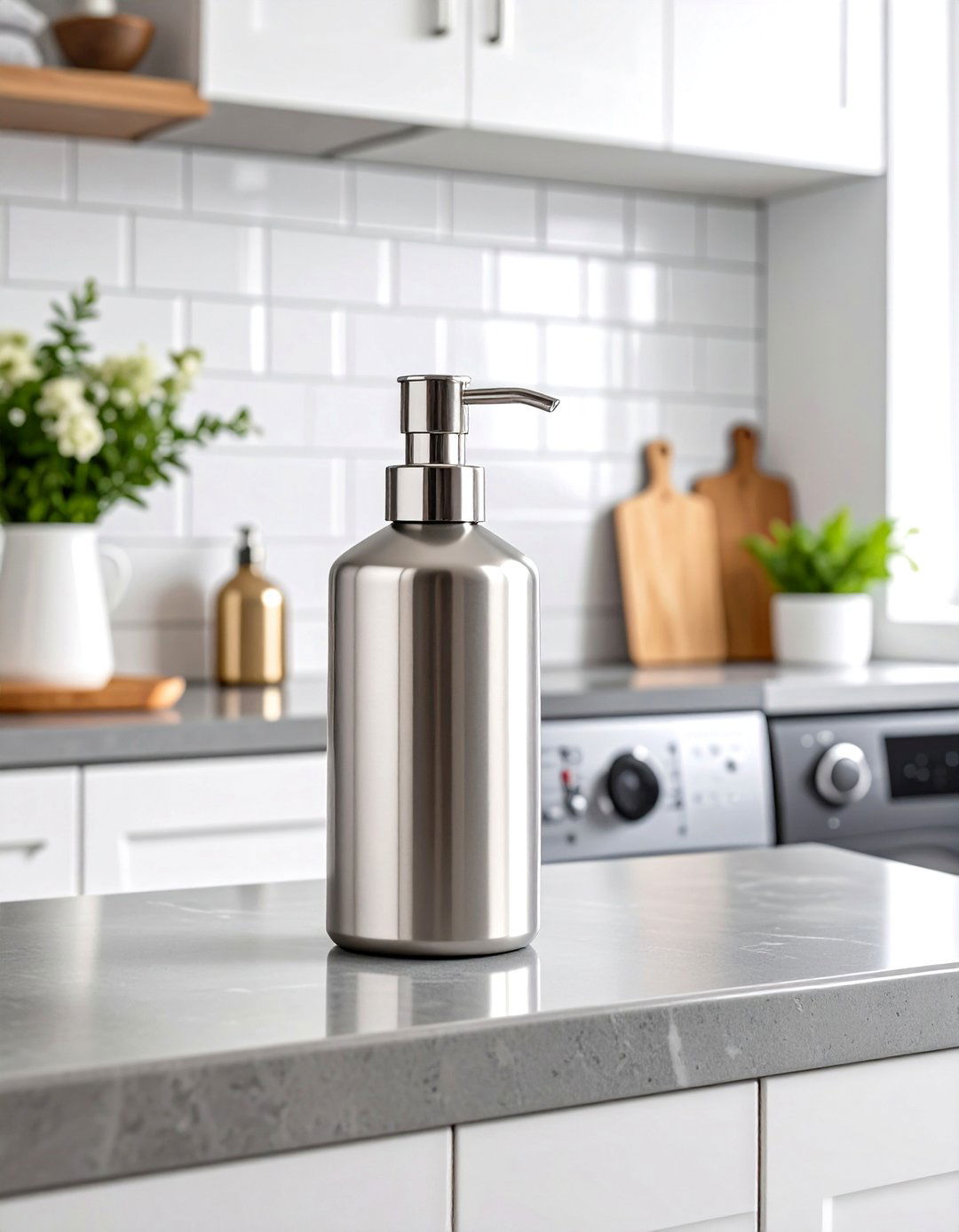 Sleek Stainless Steel Dispenser - 30 liquid laundry detergent dispenser ideas