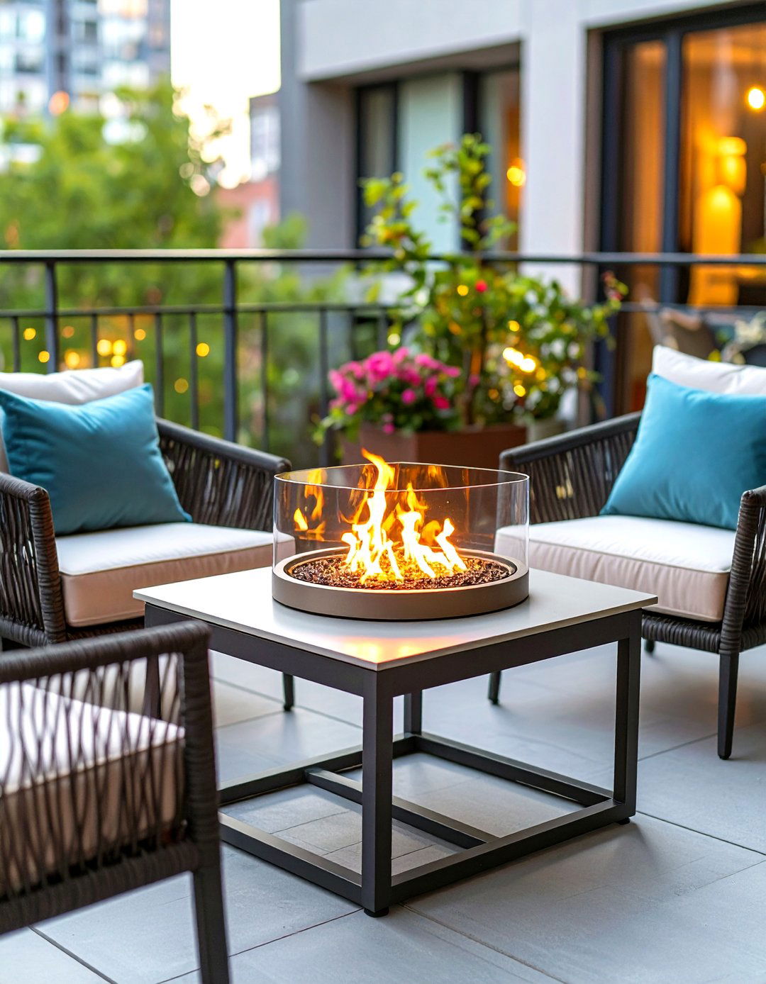 Sleek Tabletop Fire Pit - 30 fire pit ideas for backyard