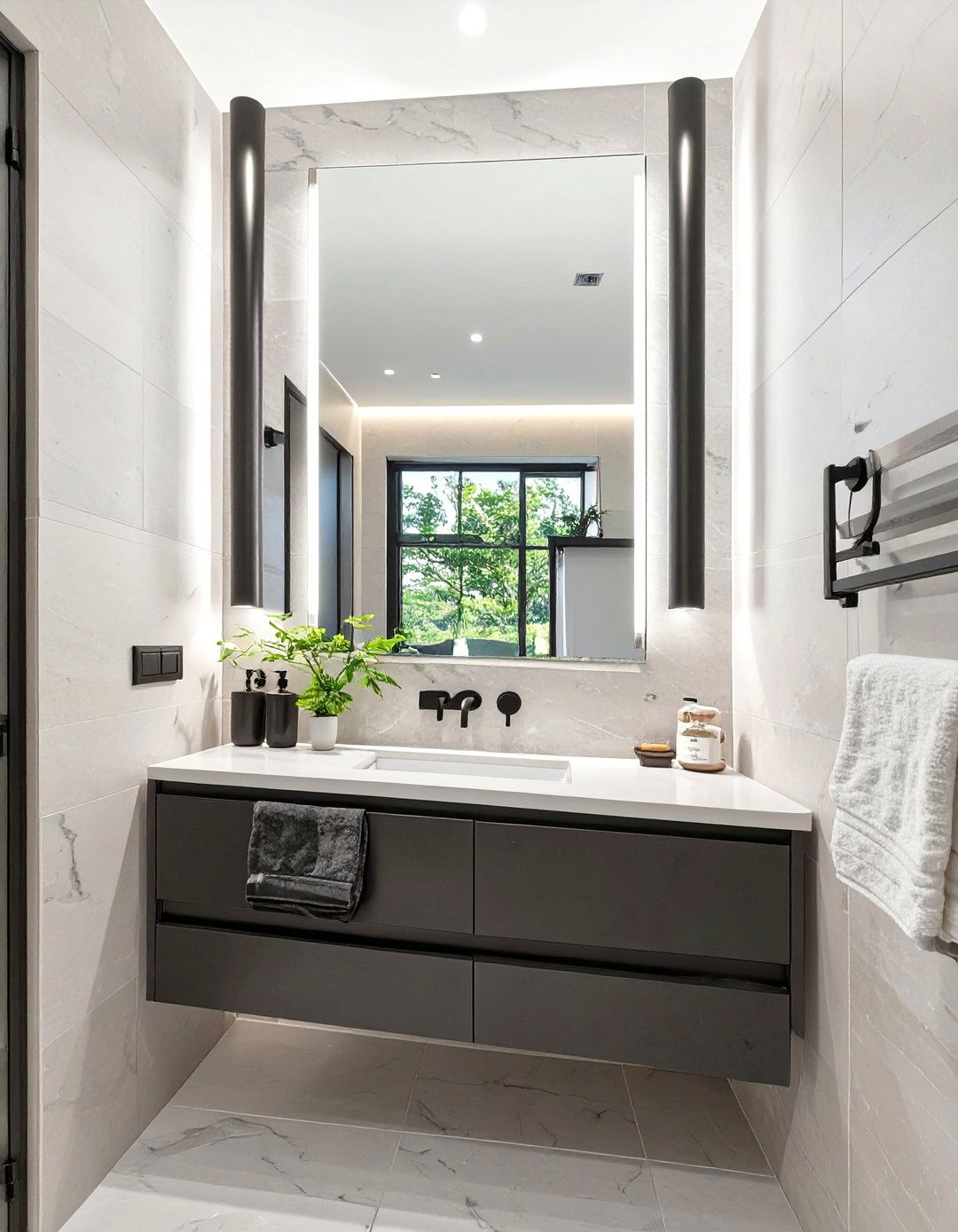 Sleek Tubular Sconce Design - 30 bathroom vanity lighting ideas