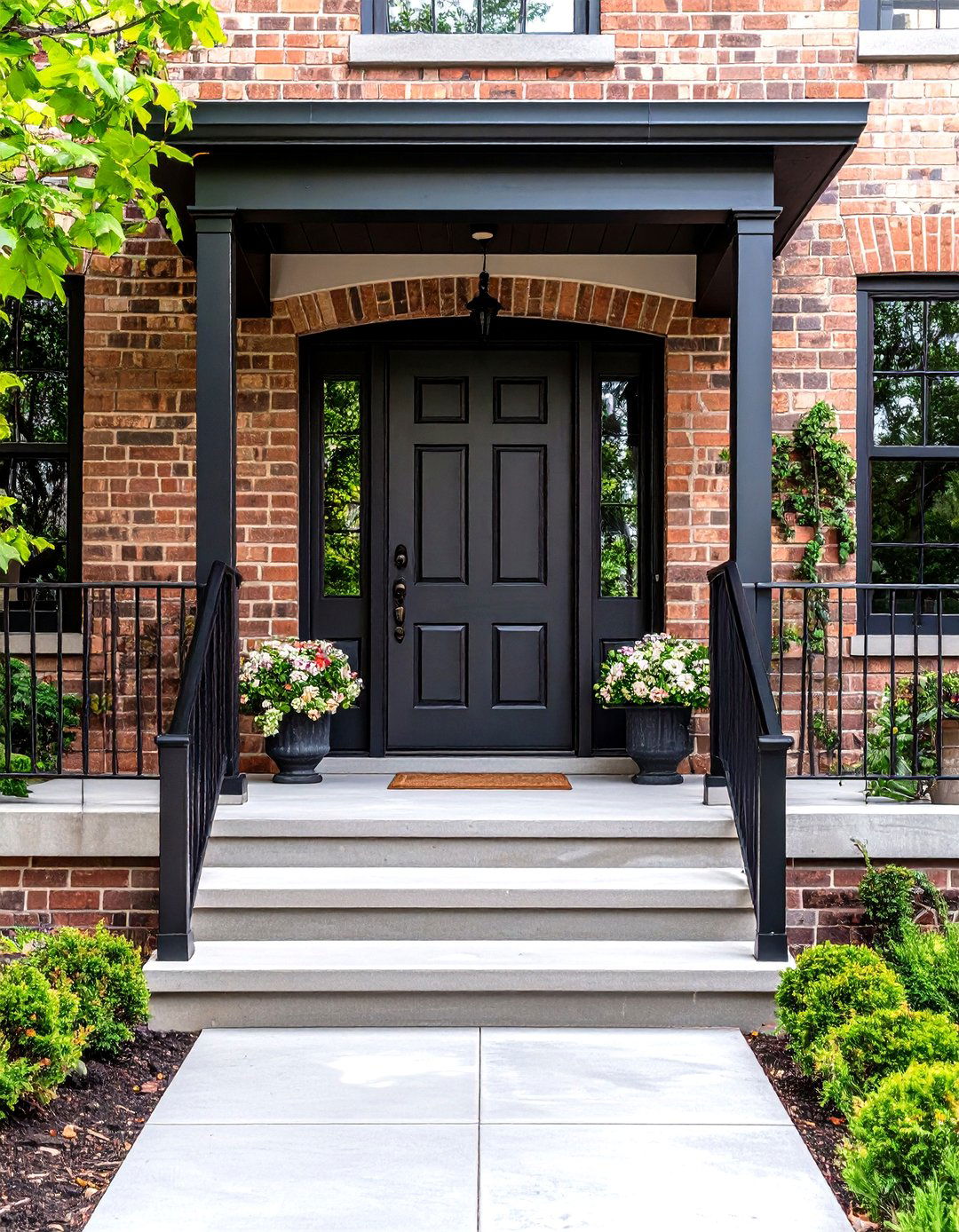 Sleek Urban Industrial Front Porch - 30 front door porch ideas