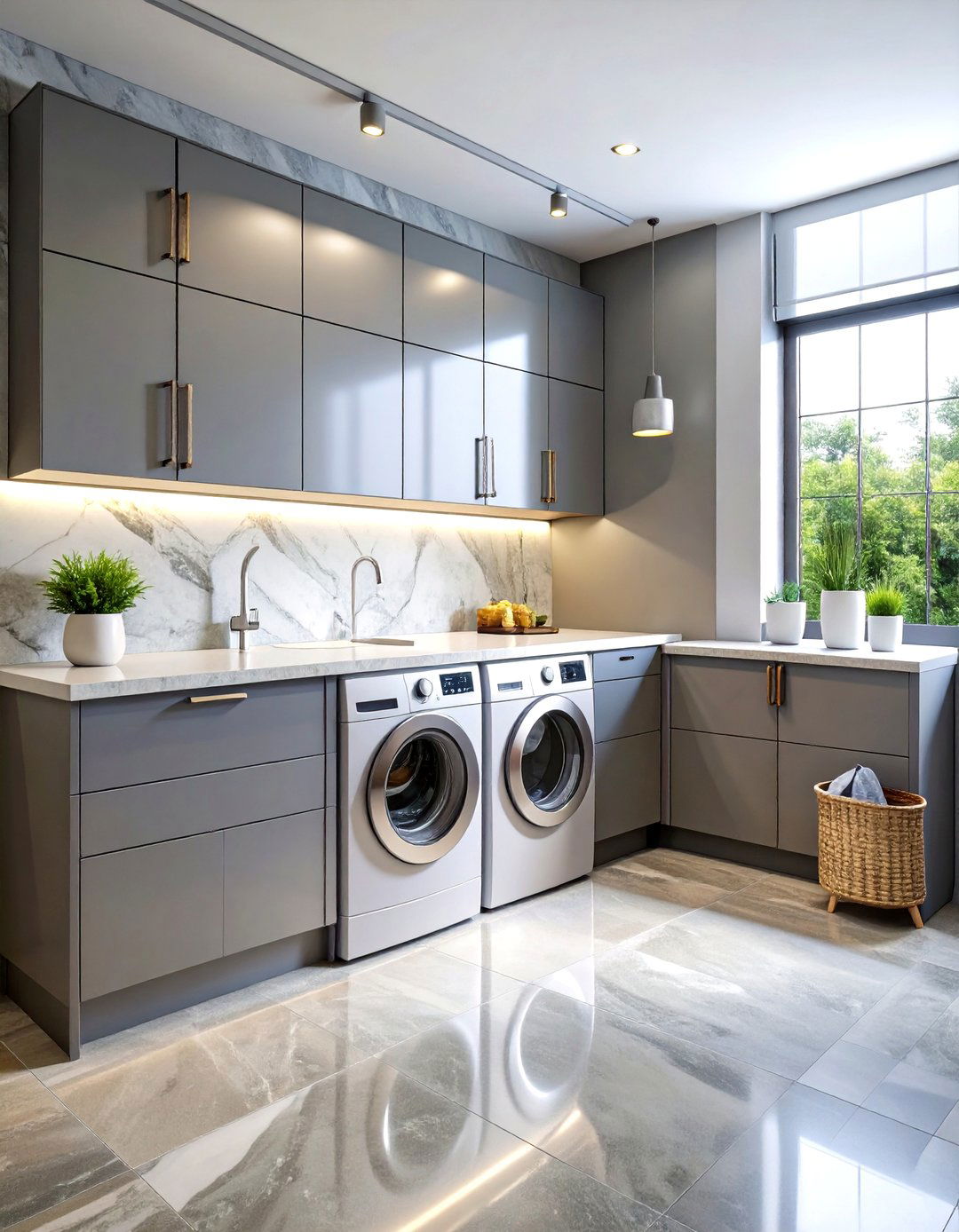 Sleek Urban Modern Laundry Room - 30 laundry decor ideas