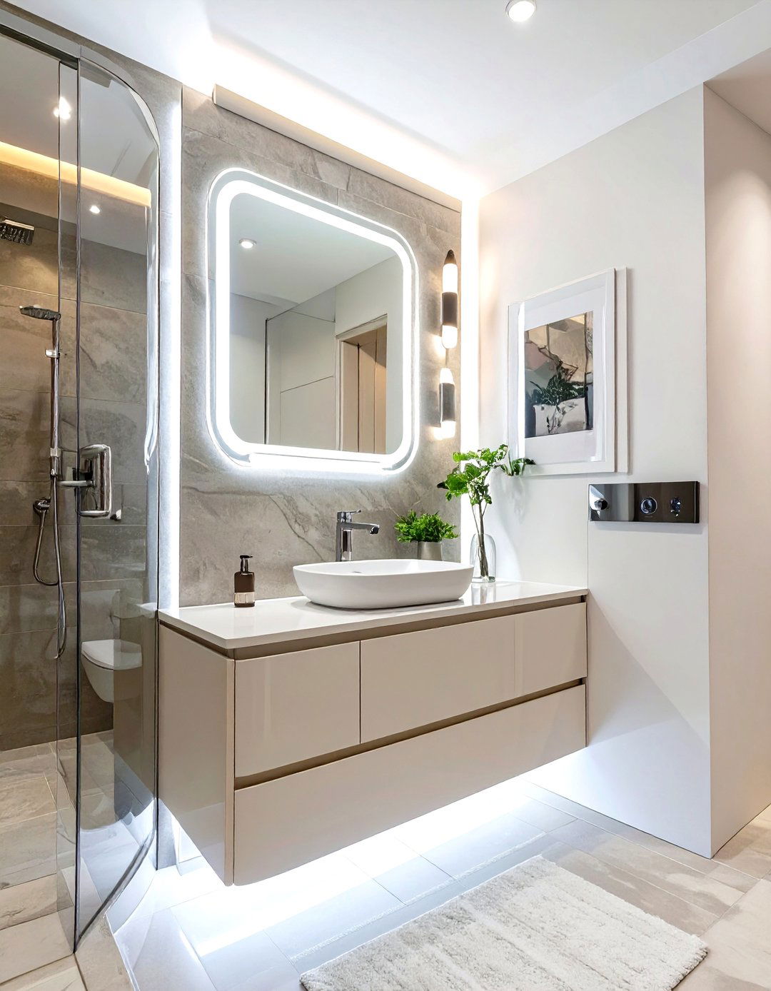 Sleek and High Tech Half Bathroom - 30 half bathroom remodel ideas