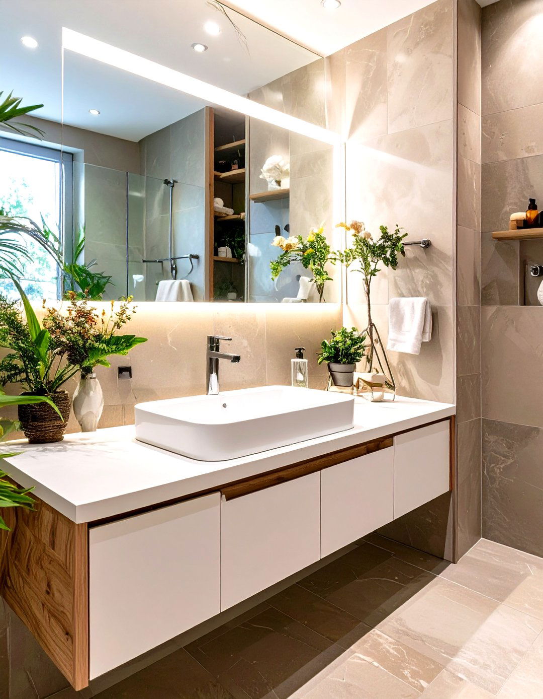 Sleek and Seamless Half Bathroom - 30 half bathroom decor ideas