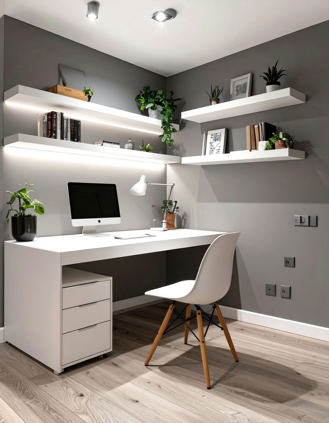 Sleek and Simple Basement Workspace - 30 basement furniture ideas