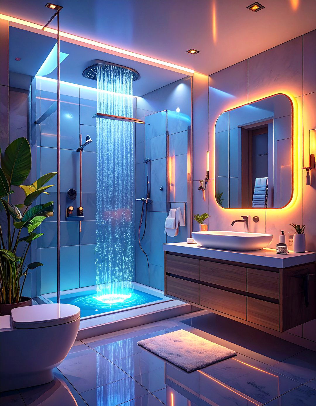 Sleek and Tech Forward Bathroom - 30 bathroom interior design ideas