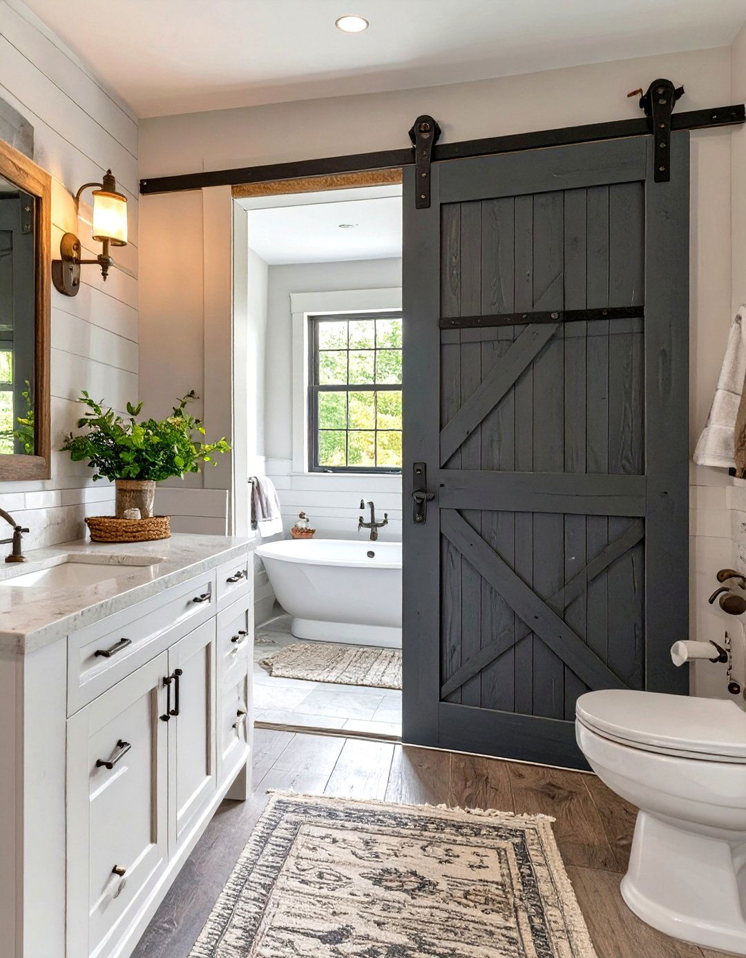 Sliding Barn Door Bathroom - 30 farmhouse bathroom ideas