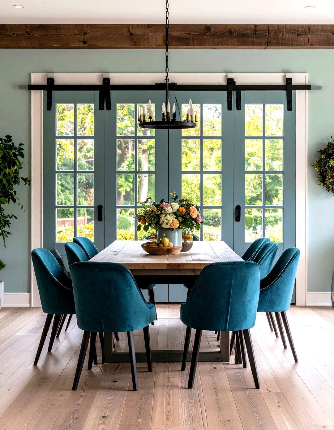 Sliding Barn Door Entrance - 30 rustic dining room ideas