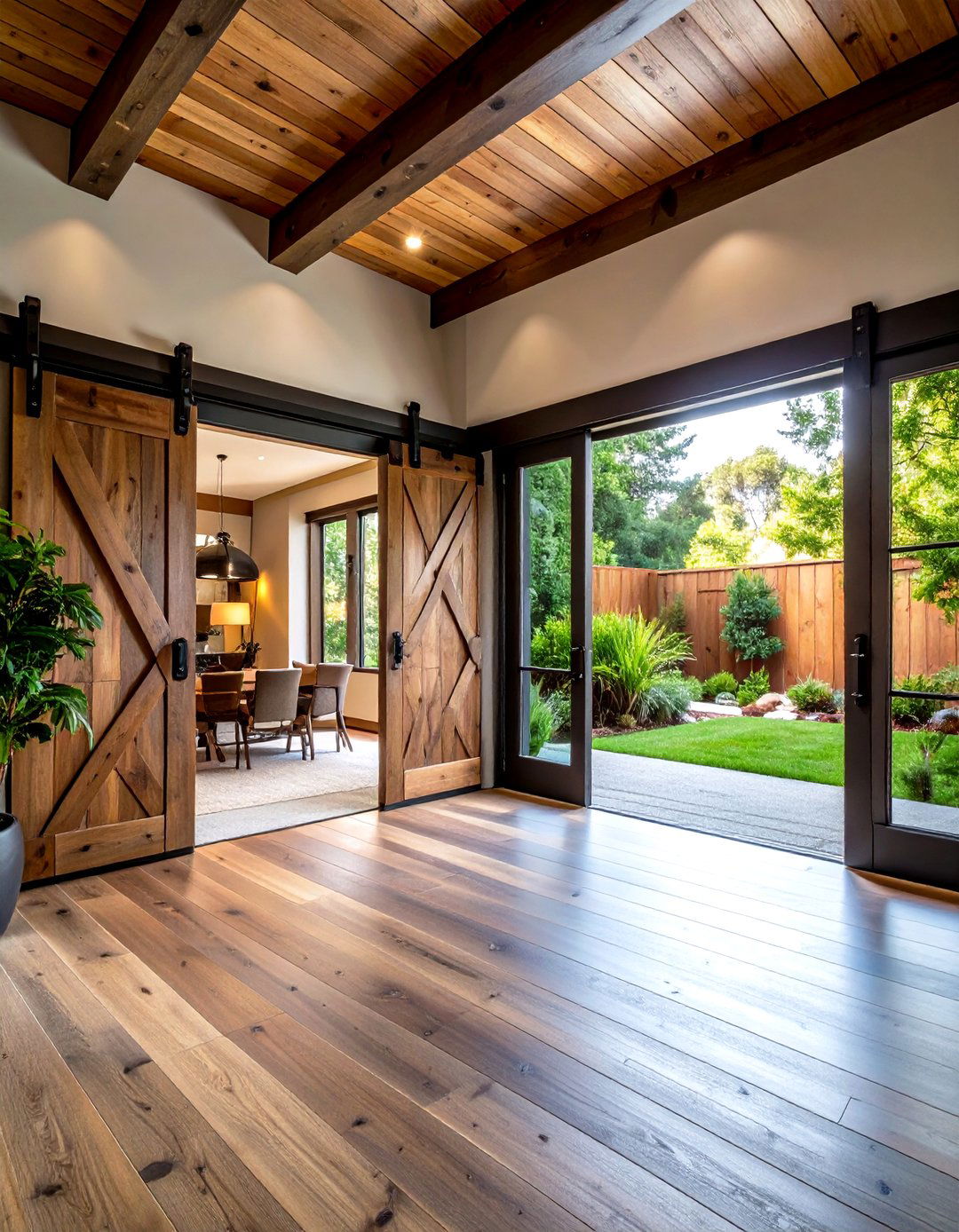 Sliding Barn Door Entrance - 30 rustic man cave ideas