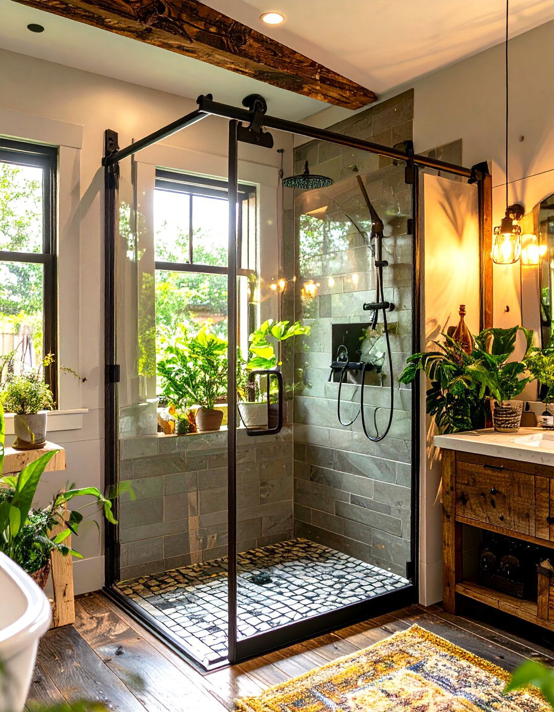Sliding Barn Door Shower Enclosure - 30 shower enclosure ideas