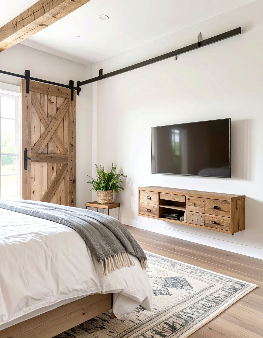 Sliding Barn Door TV Cover Bedroom - 30 broom tv ideas