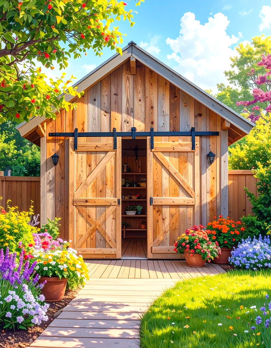 Sliding Barn Door Under Deck Access - 30 under deck storage ideas
